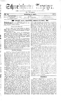 Schweinfurter Anzeiger Donnerstag 10. April 1873