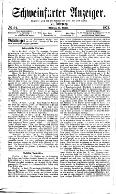 Schweinfurter Anzeiger Montag 21. April 1873