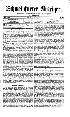 Schweinfurter Anzeiger Dienstag 29. April 1873