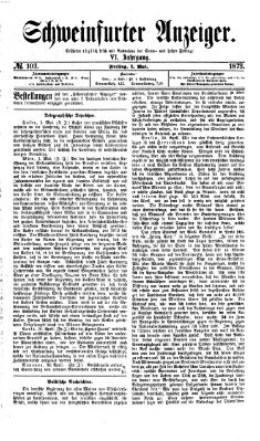 Schweinfurter Anzeiger Freitag 2. Mai 1873