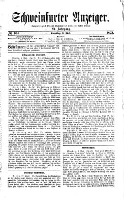 Schweinfurter Anzeiger Samstag 3. Mai 1873