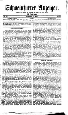 Schweinfurter Anzeiger Samstag 24. Mai 1873