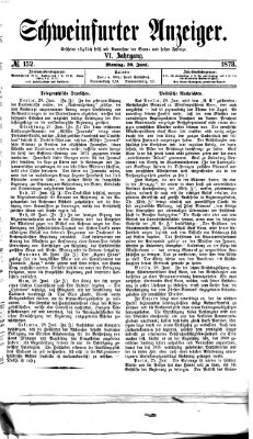 Schweinfurter Anzeiger Montag 30. Juni 1873