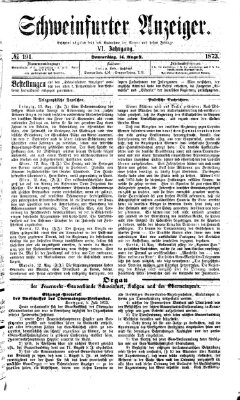 Schweinfurter Anzeiger Donnerstag 14. August 1873