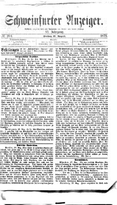 Schweinfurter Anzeiger Freitag 29. August 1873