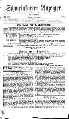 Schweinfurter Anzeiger Montag 1. September 1873