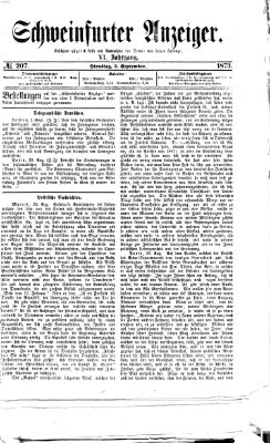 Schweinfurter Anzeiger Dienstag 2. September 1873