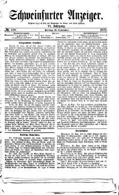 Schweinfurter Anzeiger Freitag 26. September 1873