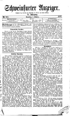 Schweinfurter Anzeiger Samstag 4. Oktober 1873