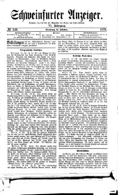 Schweinfurter Anzeiger Dienstag 14. Oktober 1873