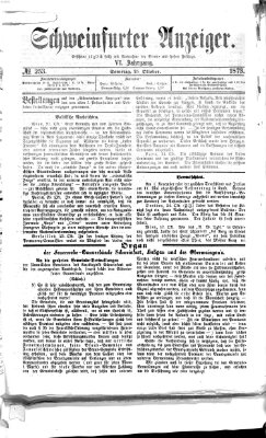 Schweinfurter Anzeiger Samstag 25. Oktober 1873