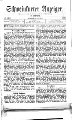 Schweinfurter Anzeiger Mittwoch 29. Oktober 1873