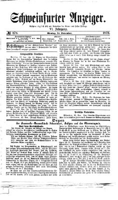 Schweinfurter Anzeiger Montag 24. November 1873