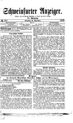 Schweinfurter Anzeiger Dienstag 25. November 1873