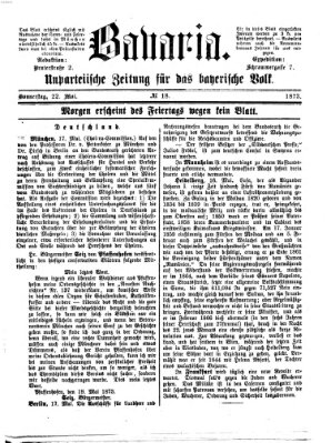 Bavaria Donnerstag 22. Mai 1873