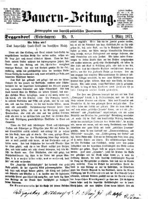 Bauern-Zeitung Mittwoch 1. März 1871