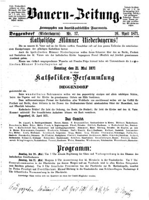 Bauern-Zeitung Mittwoch 26. April 1871