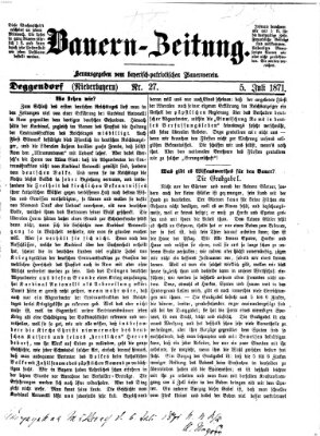 Bauern-Zeitung Mittwoch 5. Juli 1871