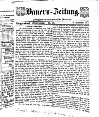 Bauern-Zeitung Mittwoch 6. September 1871