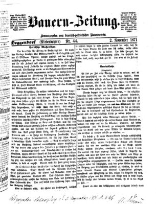 Bauern-Zeitung Donnerstag 2. November 1871