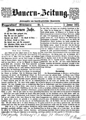 Bauern-Zeitung Mittwoch 3. Januar 1872