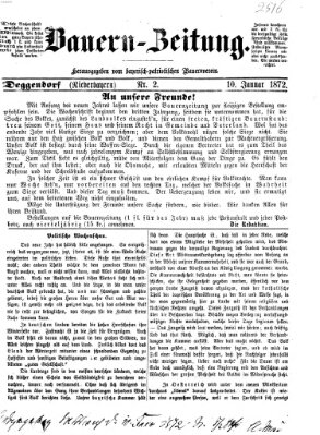 Bauern-Zeitung Mittwoch 10. Januar 1872