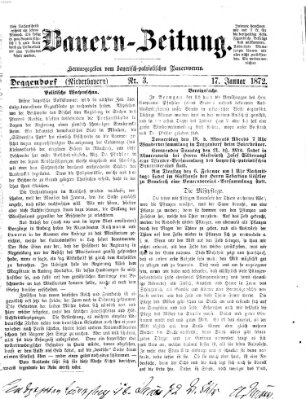 Bauern-Zeitung Mittwoch 17. Januar 1872