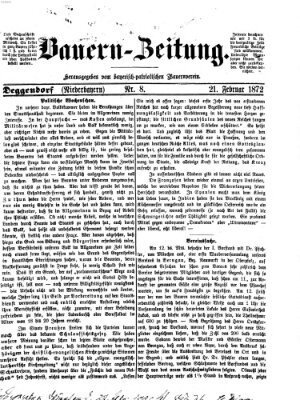 Bauern-Zeitung Mittwoch 21. Februar 1872