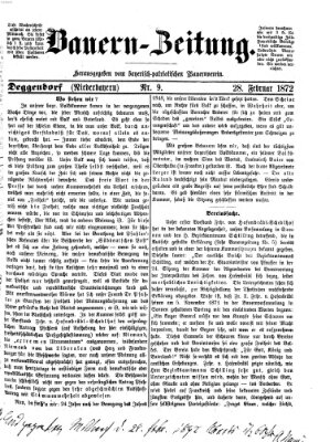 Bauern-Zeitung Mittwoch 28. Februar 1872