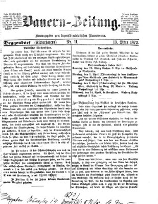 Bauern-Zeitung Mittwoch 13. März 1872