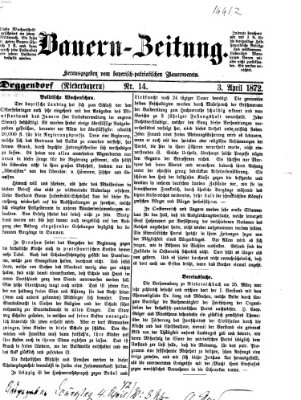 Bauern-Zeitung Mittwoch 3. April 1872