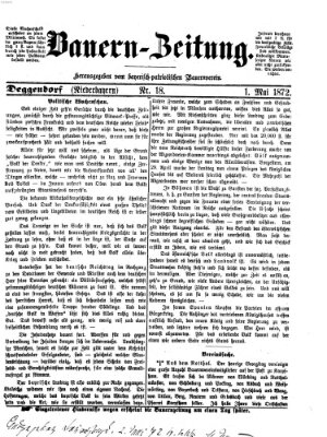 Bauern-Zeitung Mittwoch 1. Mai 1872