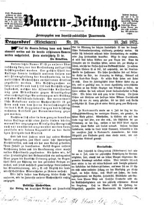 Bauern-Zeitung Mittwoch 10. Juli 1872