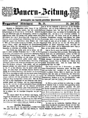 Bauern-Zeitung Mittwoch 24. Juli 1872