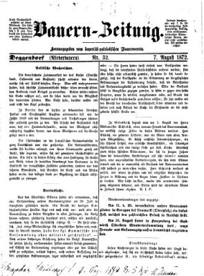 Bauern-Zeitung Mittwoch 7. August 1872