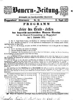 Bauern-Zeitung Freitag 16. August 1872