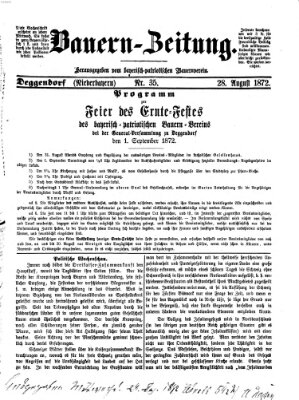 Bauern-Zeitung Mittwoch 28. August 1872