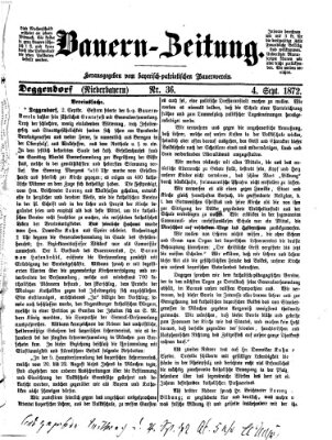 Bauern-Zeitung Mittwoch 4. September 1872