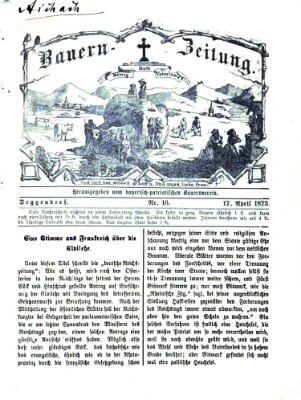 Bauern-Zeitung Donnerstag 17. April 1873