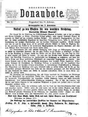 Deggendorfer Donaubote Freitag 10. Februar 1871