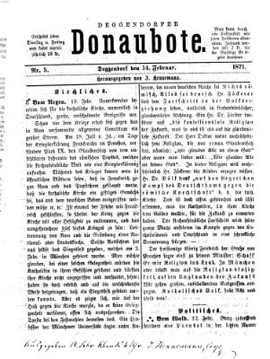 Deggendorfer Donaubote Dienstag 14. Februar 1871