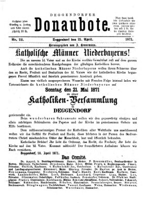 Deggendorfer Donaubote Freitag 21. April 1871