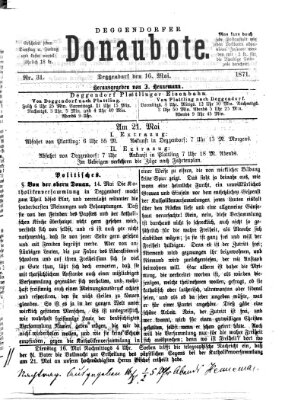 Deggendorfer Donaubote Dienstag 16. Mai 1871