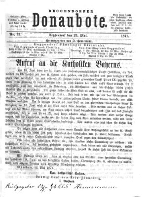 Deggendorfer Donaubote Dienstag 23. Mai 1871