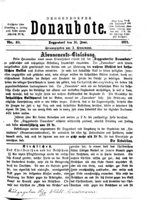 Deggendorfer Donaubote Freitag 16. Juni 1871