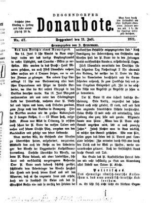 Deggendorfer Donaubote Dienstag 11. Juli 1871