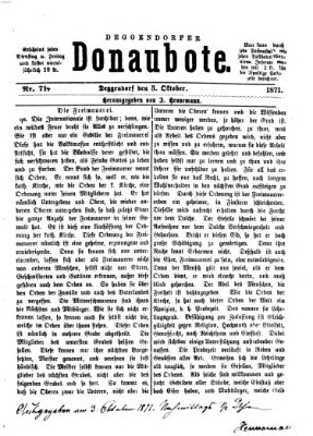 Deggendorfer Donaubote Dienstag 3. Oktober 1871