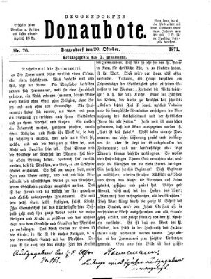 Deggendorfer Donaubote Freitag 20. Oktober 1871