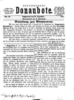 Deggendorfer Donaubote Freitag 29. Dezember 1871