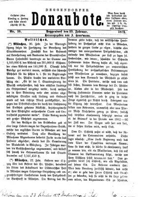 Deggendorfer Donaubote Freitag 23. Februar 1872